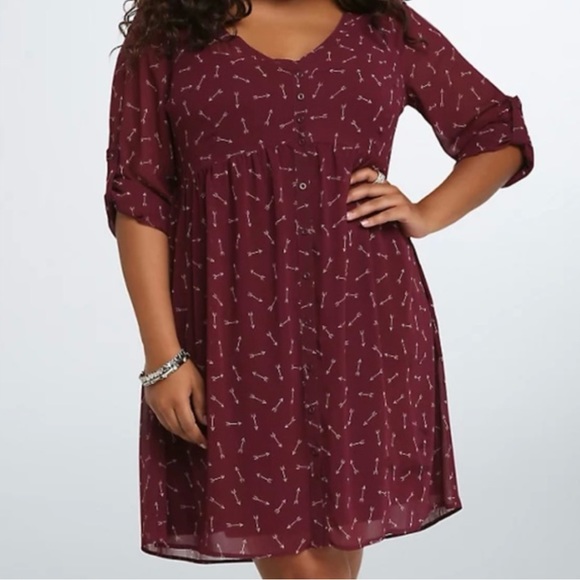Torrid Arrow Print Sheer Shirt Dress (NWT) - Picture 2 of 3